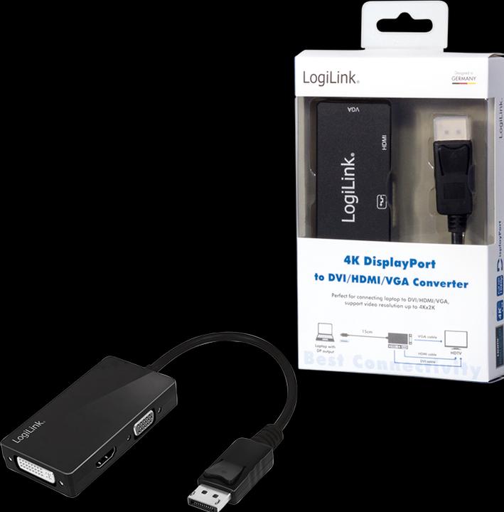 Produktbild LogiLink 4K DisplayPort Adapter (DVI, HDMI, VGA, 15 cm)