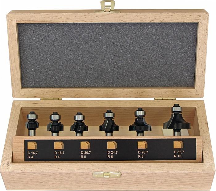 Actual product image Fisch Tools Rounding cutter set 973CT06A03 Carbide shank d.8mm 6 pcs.