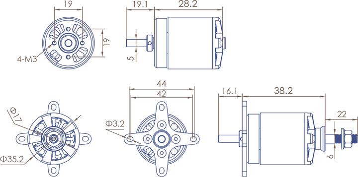 Produktbild Planet-Hobby joker 3530-9 v3 1430 kv brushless motor