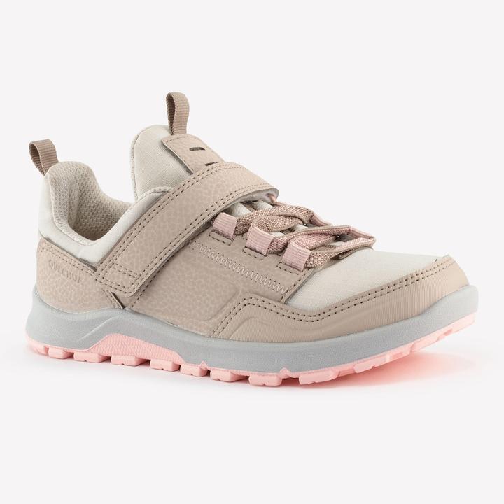 Quechua Chaussures de randonnée enfants taille 28-34 basses Velcro randonnée - NH500 beige/rose