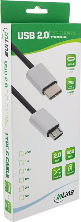 Actual product image InLine USB C – USB Micro B (0.50 m, USB 2.0)