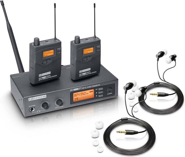 Produktbild LD Systems MEI 1000 G2 B6 BUNDLE - In-Ear Monitoring System drahtlos mit 2 x Belt Pack und 2 x In-Ear-Kopfhöre (12 h)