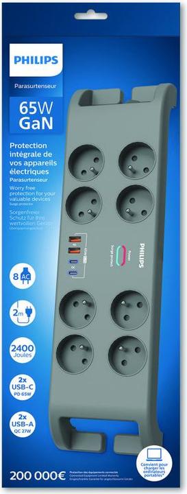 Produktbild MCL Multiplug-Überspannungsschutz (8 x, 2 m)