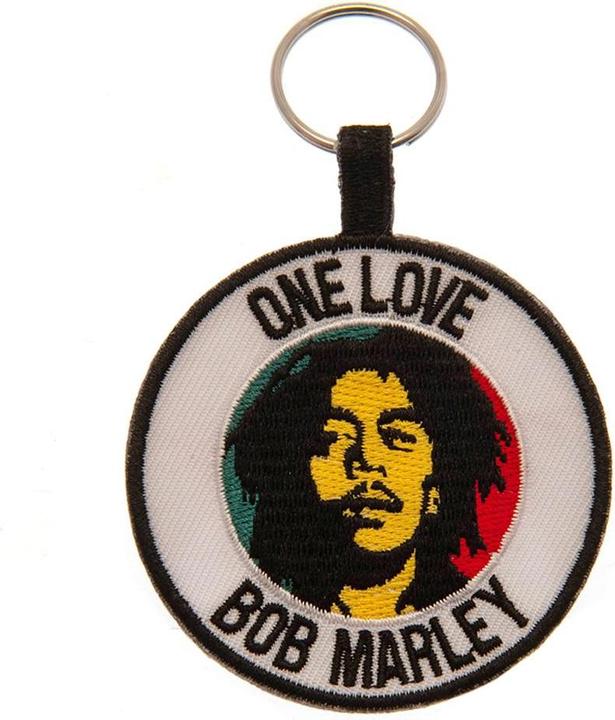 Actual product image Bob Marley One Love Woven Fabric Keychain