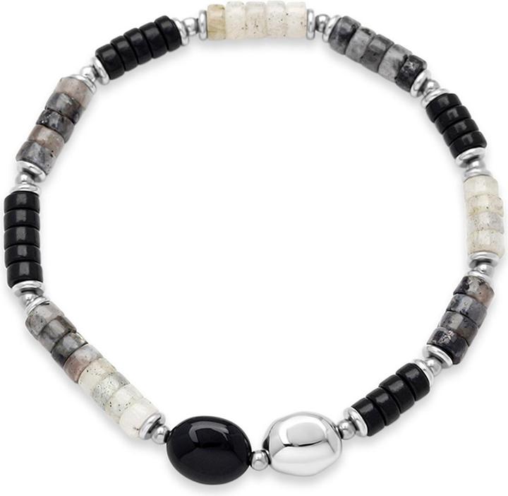 Leyda Armband Edelstein mit Edelstahl (18 cm, Stein, Edelstahl)