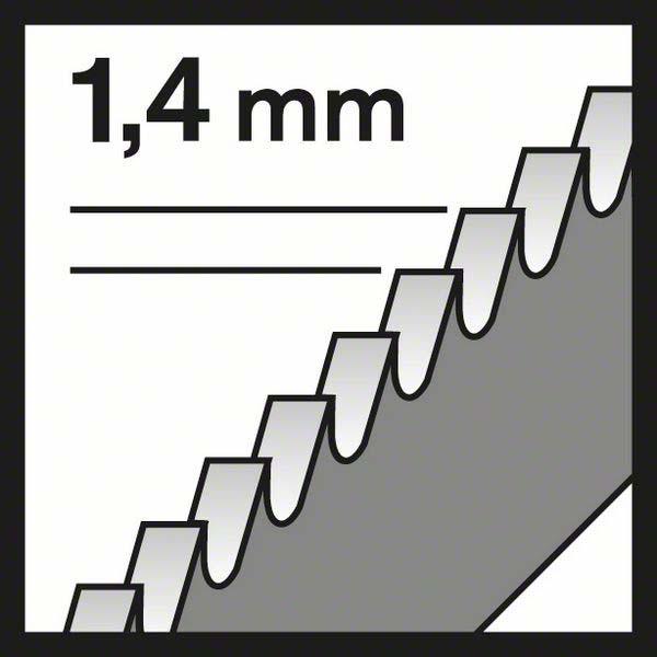 Actual product image Bosch Professional Zubehör PRO Stainless Steel T118EFS Jigsaw blade, 83 mm, 5 pcs.