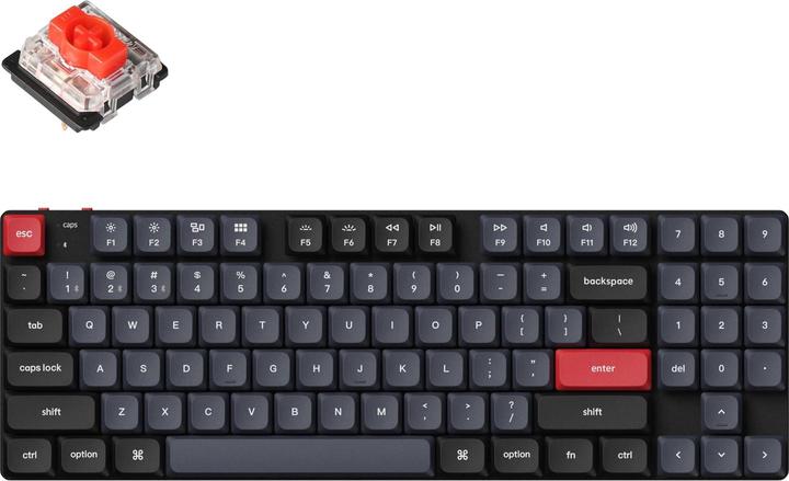 Productafbeelding Keychron K13 Pro (zwart/grijs, DE layout, Gateron Low Profile 2.0 Mechanisch Rood, hot-swap, aluminium frame (NL, Bedraad)