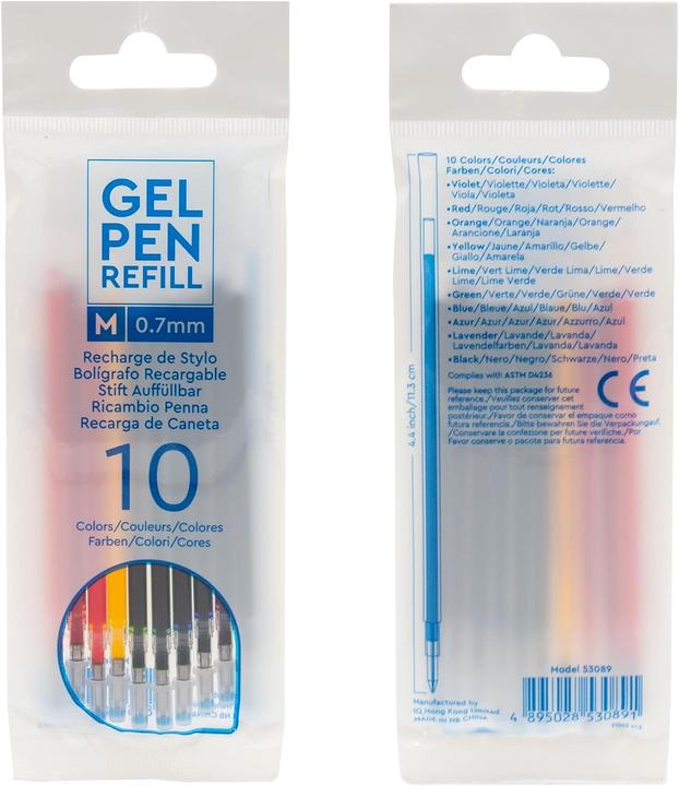 Image du produit LEGO Recharge de stylos à gel - 10 pcs (Mine de gel, Orange, Jaune, Violet, Vert, Bleu, Noir, Rouge, Bleu clair)