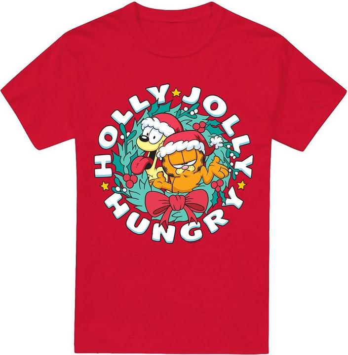 Garfield Holly Jolly Hungry TShirt weihnachtliches Design (3XL)