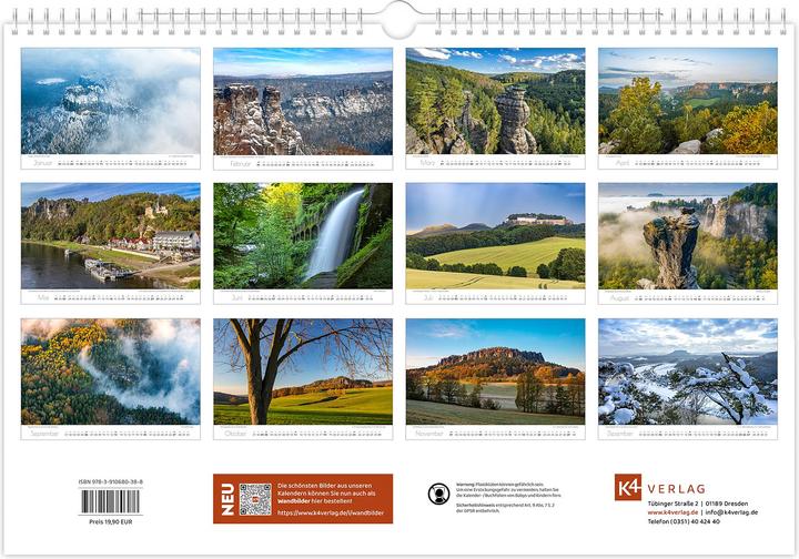 Produktbild Kalender Schsische Schweiz 2026 (45 x 30 cm, Deutsch)
