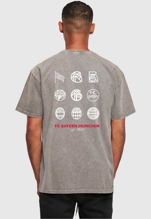 Actual product image FC Bayern München Logo History Acid Washed Heavy Oversize Tee - 115115 (L)