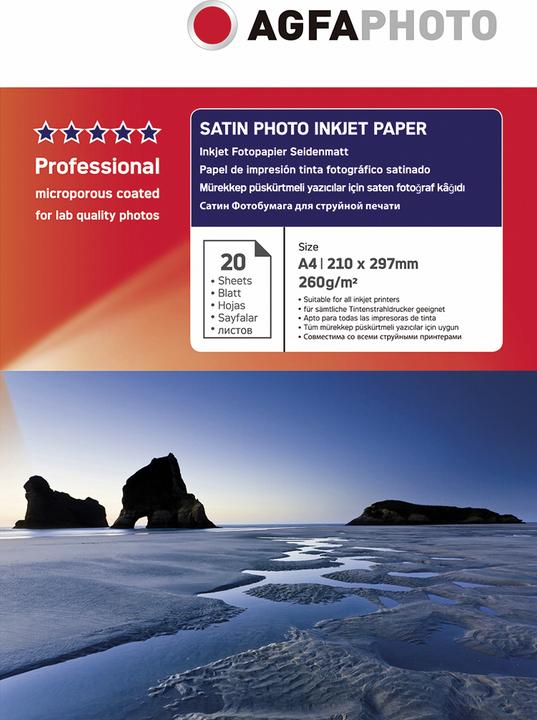Produktbild AGFAPHOTO Professional Photo Paper 260 g Satin A 4 20 Blatt (260 g/m², A4, 20 x)