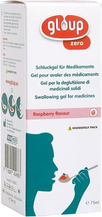 Immagine prodotto Gloup Schluck Gel für Medikamente Zero mit Himbeer-Aroma (1 x, 75 ml, 106 g)
