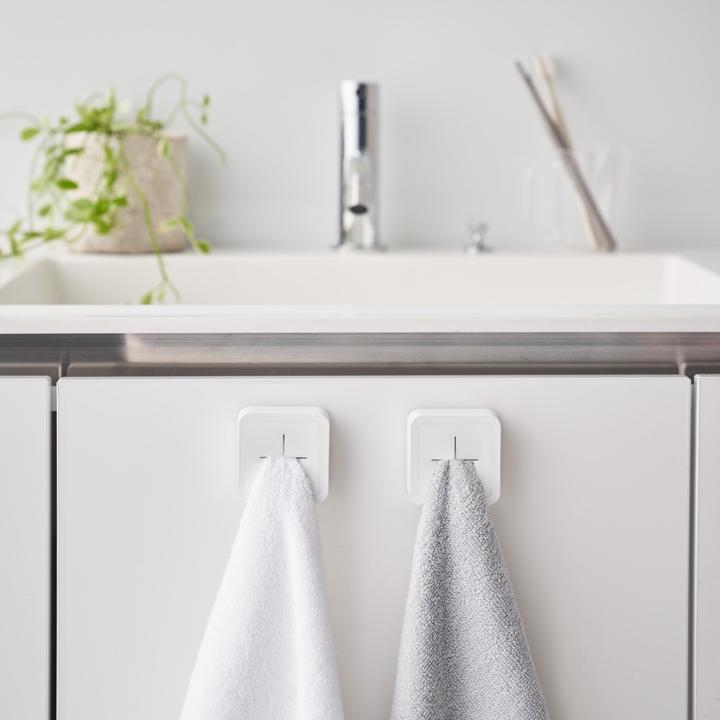 Actual product image Yamazaki TOWER adhesive hook towel rail
