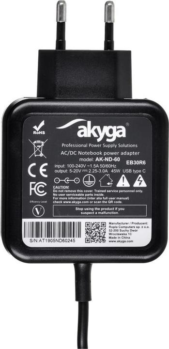 Immagine prodotto Akyga Alimentazione del notebook (45 W)