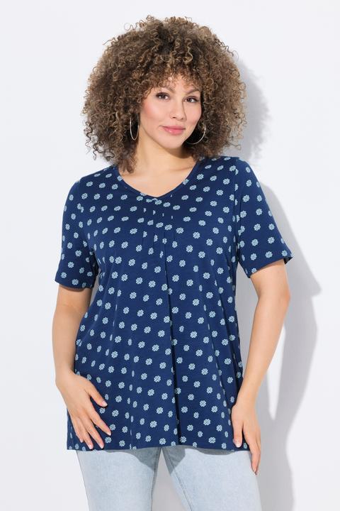 Produktbild Ulla Popken T-Shirt, Biesen, A-Linie, V-Ausschnitt, Halbarm (46, 48)