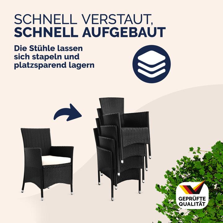 Produktbild Casaria Polyrattan Sitzgruppe 6+1 (90 cm)