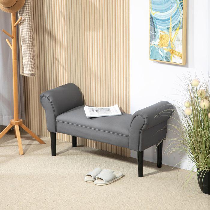 Produktbild Swisshandel24 Bettbank, Polsterbank, Sitzbank, Flurbank für Schlafzimmer, bis 130 kg Grau (36 cm)