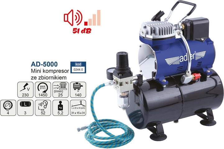 Produktbild Adler Kompresor / Sprężarka Mini Do Aerografów Ad-5000