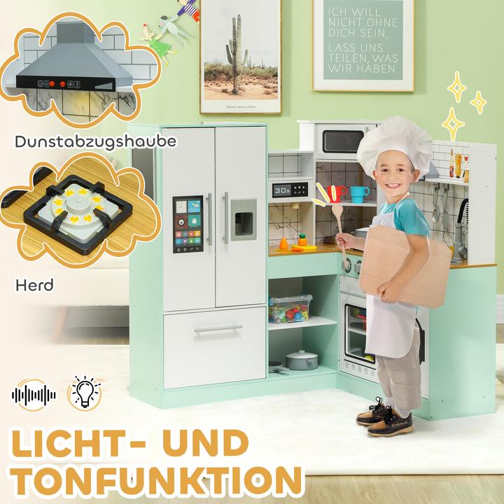 Produktbild Aiyaplay Kinderküche MDF, Edelstahl Grün