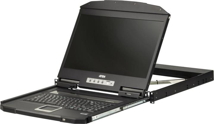 Image du produit Aten CL3700NW-ATA-FG Console KVM avec écran FullHD 18,5", HDMI, USB, montage en rack 19", montage court
