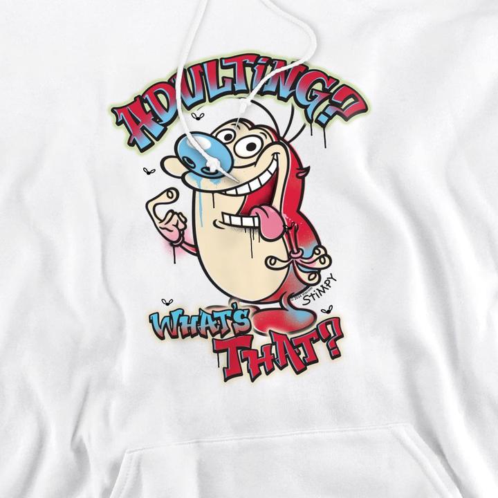 Immagine prodotto Ren & Stimpy Adulting Whats That? Felpa con Cappuccio Uomo (L)