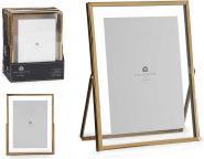 Giftdecor double glass frame metal gold 13x18cm (13 x 18 cm)