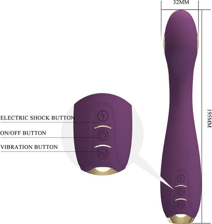 Actual product image Pretty Love Hector Electroshock Vibrator With App Control Purple