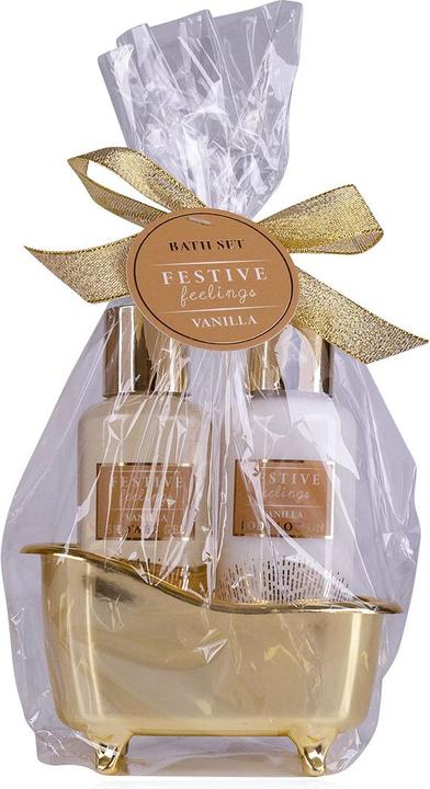 Accentra Geschenkset FESTIVE FEELINGS in kleiner Badewanne, Duft: Vanilla (Haarpflege set)