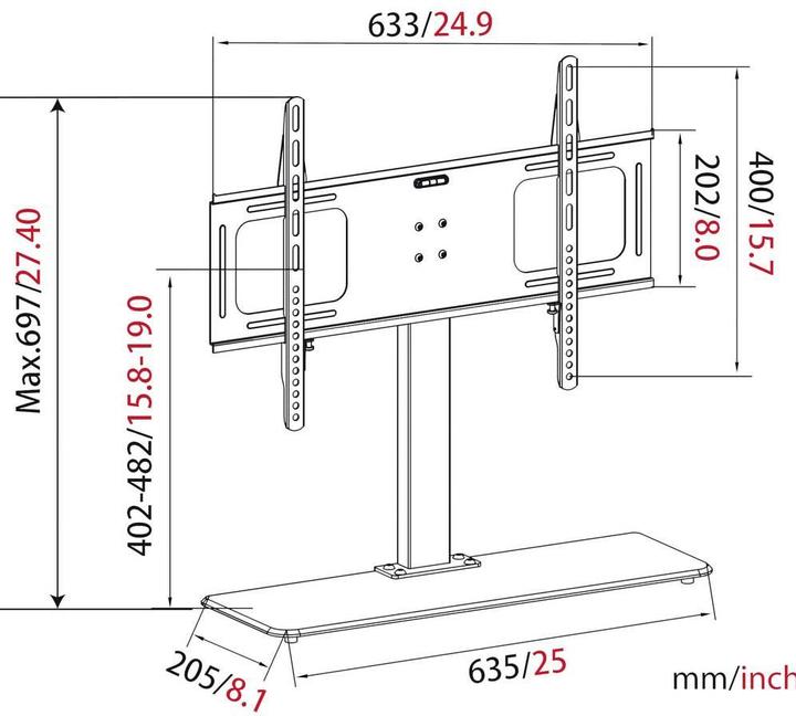 Image du produit myWall Support de sol (Divers, Support de télévision, 65", 50 kg)