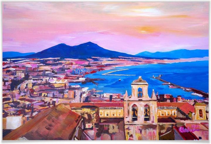 Produktbild Trenddeko Bleichner - Naples with Mount Vesuvio (90 x 60 cm)