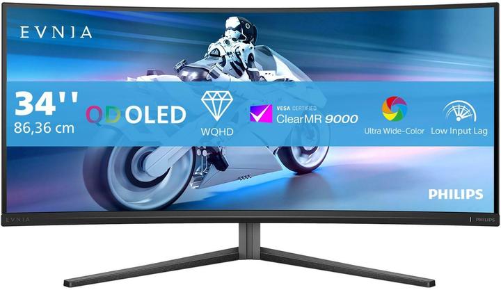 Produktbild Philips 34M2C6500/00 QD-OLED Curved Monitor, 0.03ms, HDR400, höhenverst., 2x HDMI, Port, USB-C (3440 x 1440 Pixel, 34")