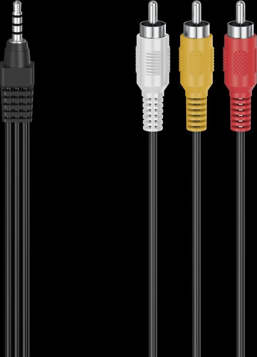 Produktbild Hama Audio-/Video-Kabel, 3,5-mm-Klinken-Stecker 4-pol. - 3 Cinch-Stecker, 1,5 m (1.50 m, Cinch)