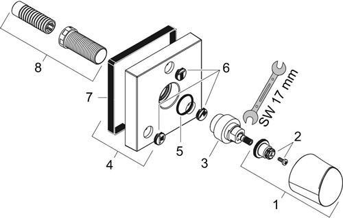Actual product image hansgrohe Axor Starck Trio/ Quattro Flush-mounted shut-off and changeover valve 12 x 12