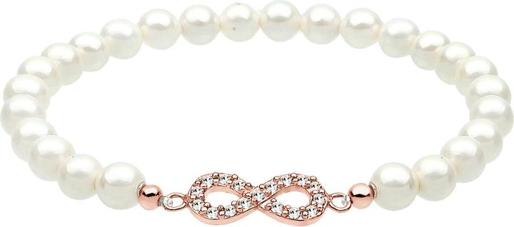 Immagine prodotto Elli Bracciale Infinity Perla Cristalli Argento 925 (18 cm, Argento 925, Cristallo di vetro, Perle di conchiglia, Plastico)