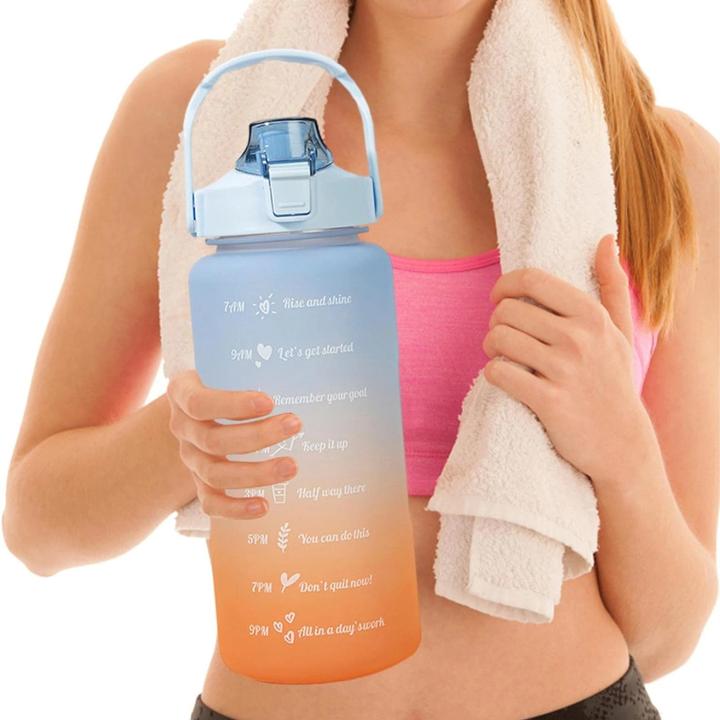 Produktbild Extralink | Motivationsflasche | Wasserflasche, 2000ml, Blau-Orange, BUT-993 (2 l)