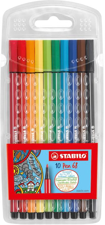 STABILO Pen 68 Premium-Filzstift (Mehrfarbig, 10 x)