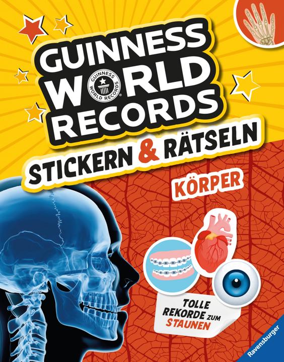 Produktbild Ravensburger Guinness World Records Stickern und Rätseln: Körper (Deutsch, Martine Richter, Eddi Adler, 2022)