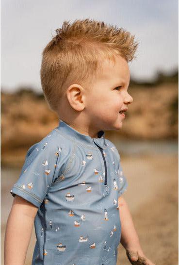 Little Dutch Badeanzug kurzärmlig Sailors Bay Dark Blue - 98/104 (98)