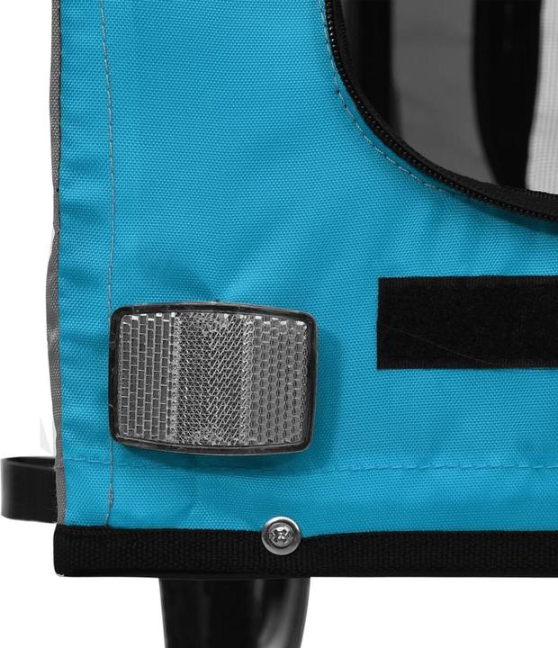 Produktbild VidaXL Fahrradanhänger Hunde Blau und Grau Oxford-Gewebe und