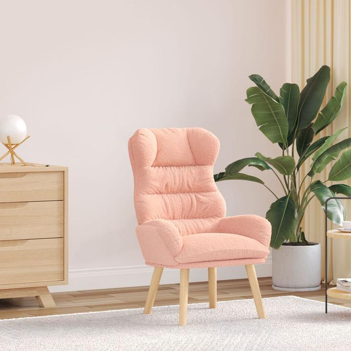 Actual product image VidaXL Recliner pink wool-like fabric