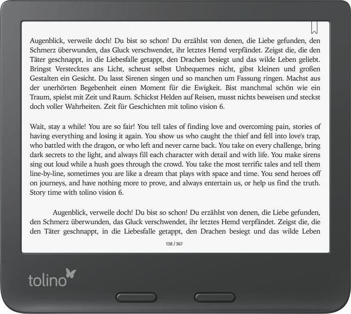 Actual product image tolino vision 6 (7", 16 GB, Black)