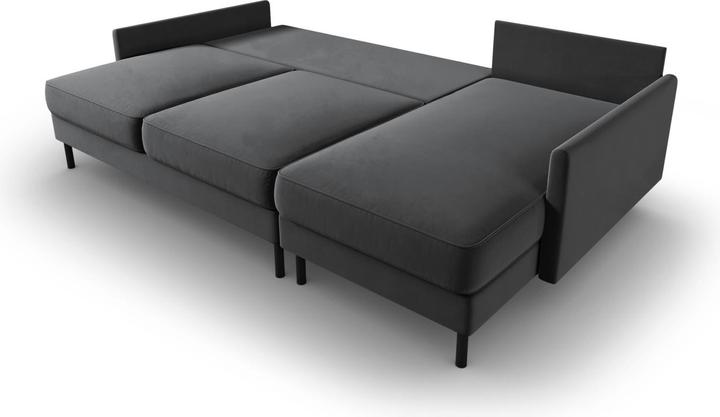 Actual product image Micadoni Velvet Right Corner Sofa With Bed Function And Box, "Scott", 5 Seats, 212x142x87Made in Europe (Corner sofa)