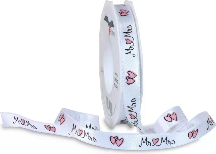 Produktbild Pattberg Satinband Hochzeit 15 mm x 20 m, Weiss (Geschenkband, 1 x)