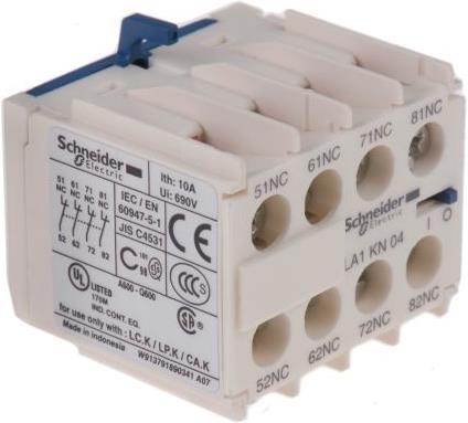 Image du produit Schneider Electric Contact auxiliaire module 4 x contact à ouverture
