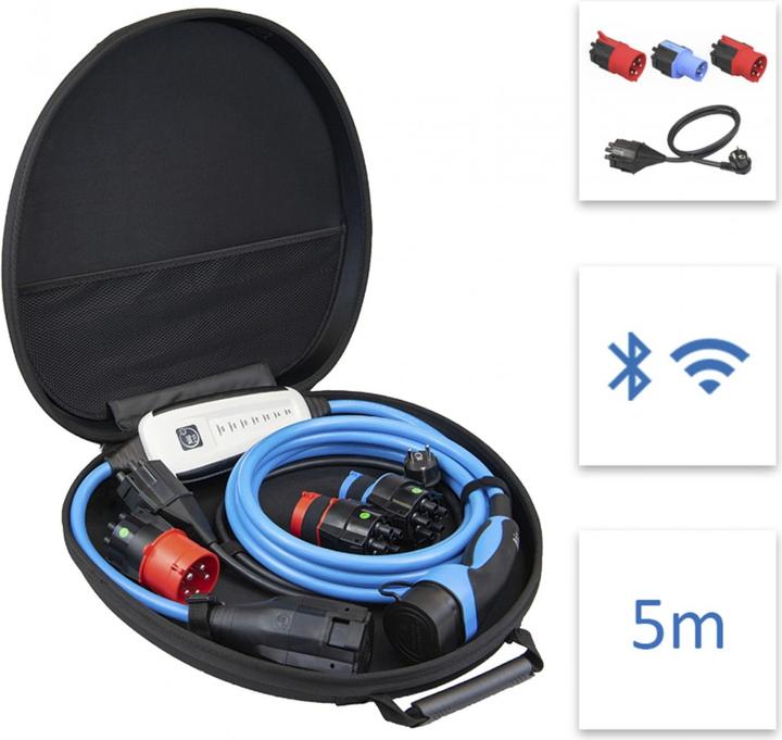 Produktbild NRGkick Kick 32A 5 m Set Optimales GSM, inklusive Adapter und Tasche (Typ 2, 22 kW, 32 A, CEE 32, CEE32 rot, CEI 23)