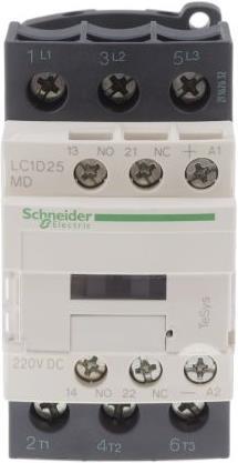 Produktbild Schneider Electric Schütz,3P,Spl,25A AC3 11KW 1NO1NC 220Vdc