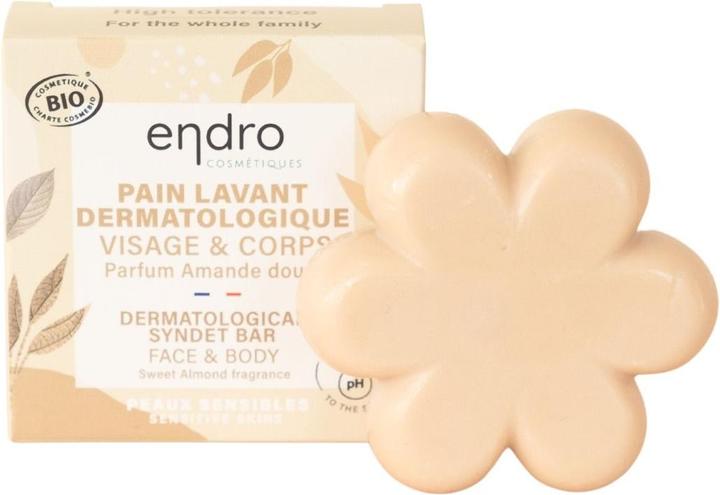 Endro Dermatologische Waschpflege für Gesicht & Körper Süssmandelduft fest (Hartseife, 85 ml)