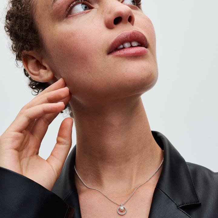 Immagine prodotto Pandora Collana con perle d'acqua dolce trattate e pavé (Argento 925, 45 cm)