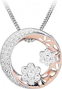 Silver Cat Romantic bicolor necklace with zircons SC431